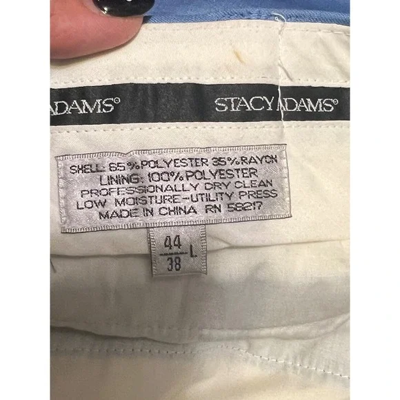 Stacy Adams 44L Sky Blue Suit Super 100's 2 Piece Modern Wide Lapel Jacket